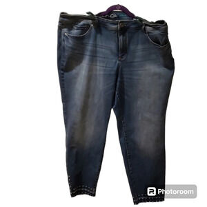 Embellished International Concepts Skinny Style Jeans Destructed